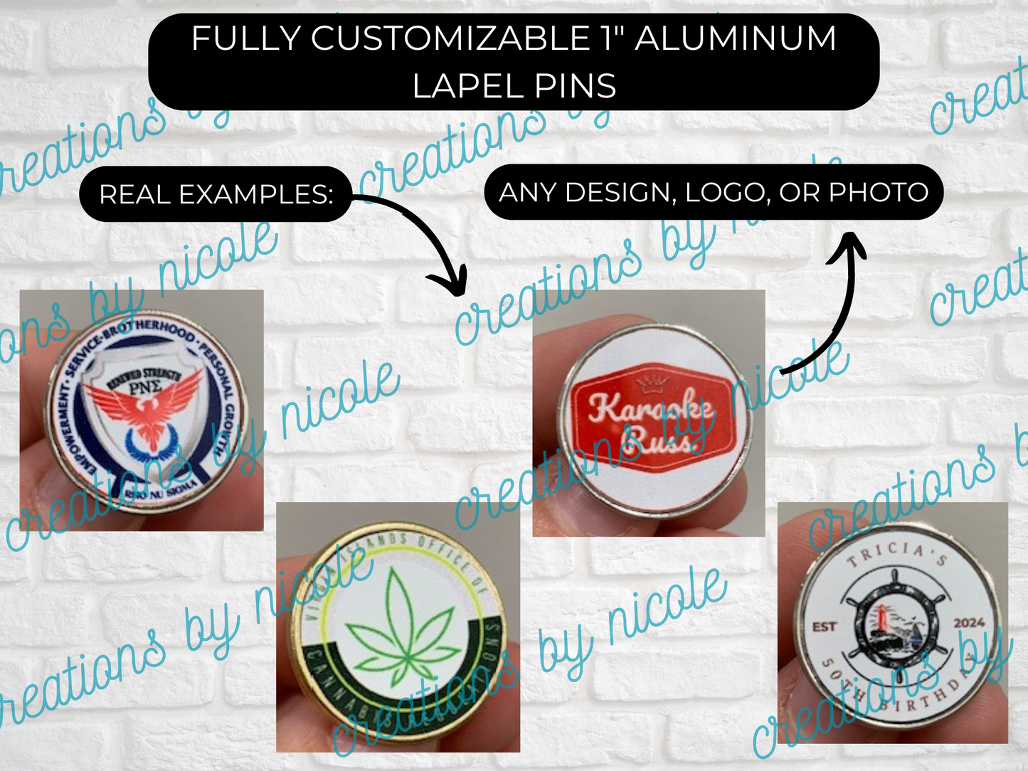 Custom 1” Aluminum Lapel Pins