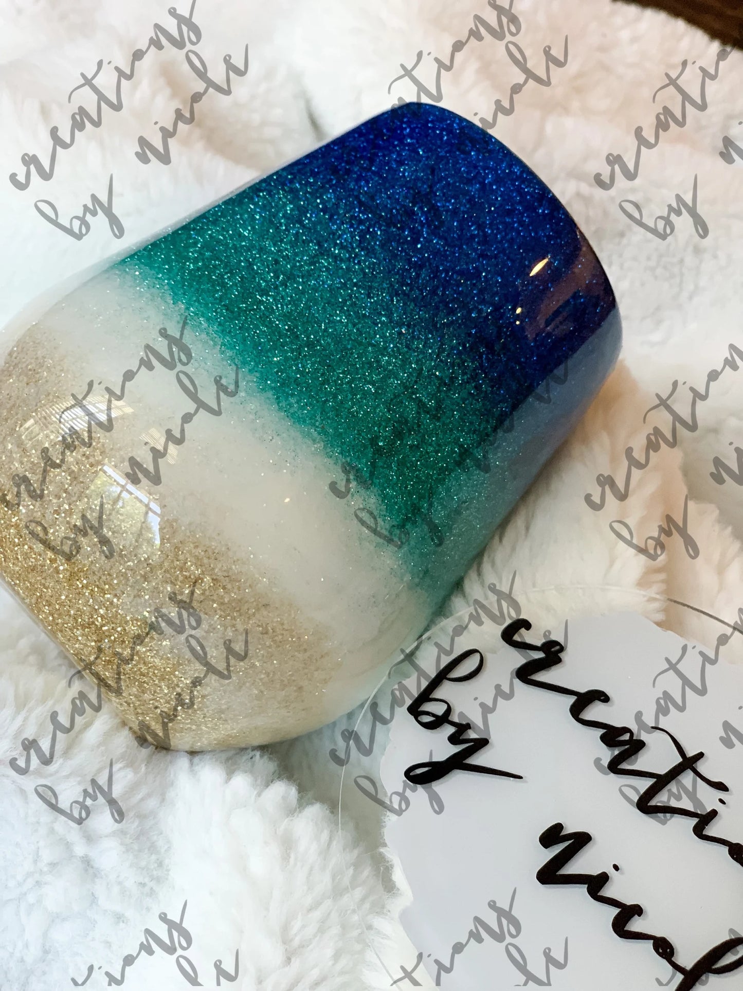 Ombre Beach Effect Glitter Tumbler