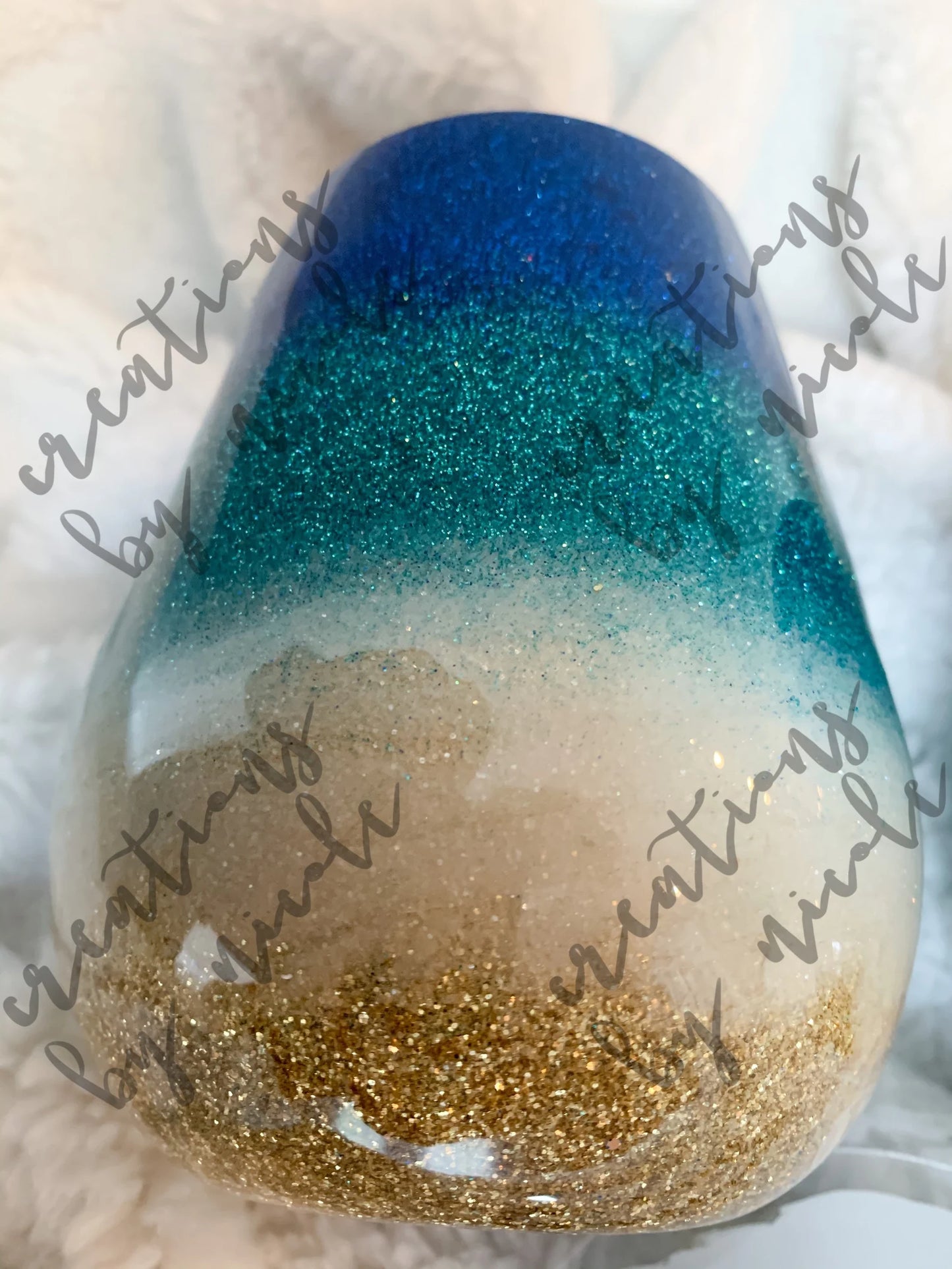 Ombre Beach Effect Glitter Tumbler
