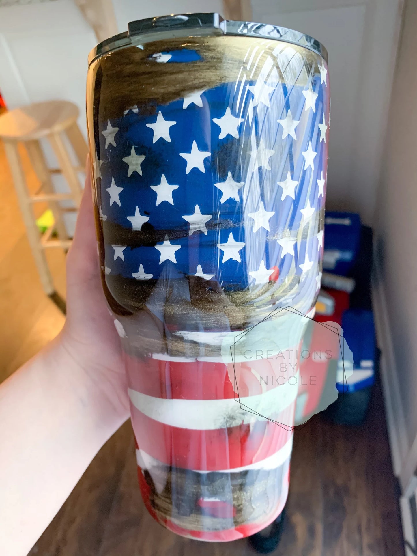 Distressed American Flag Tumbler