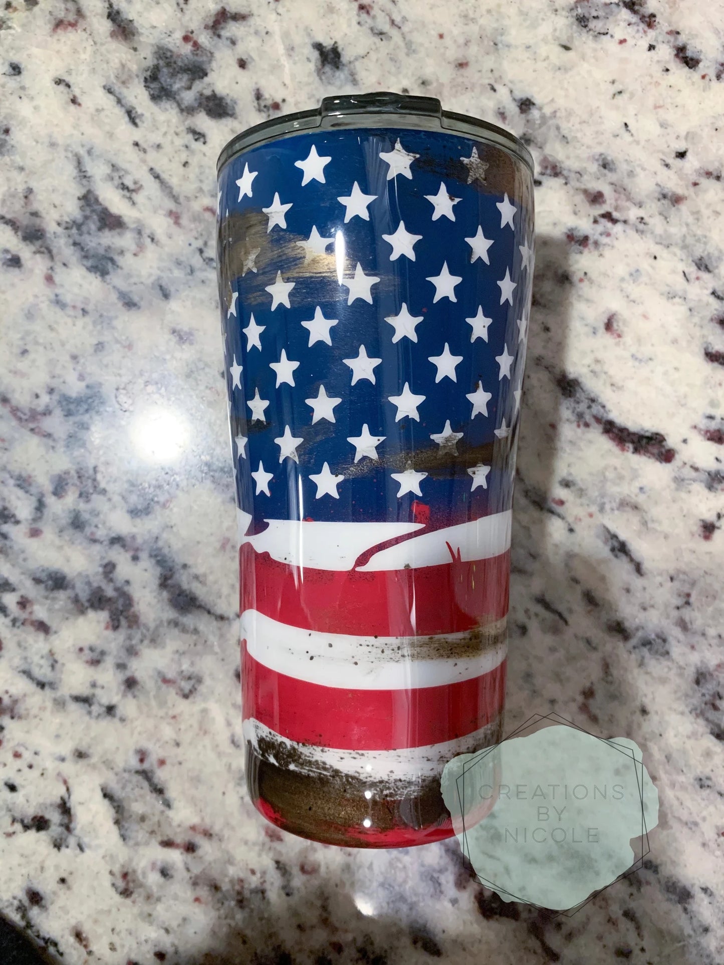 Distressed American Flag Tumbler