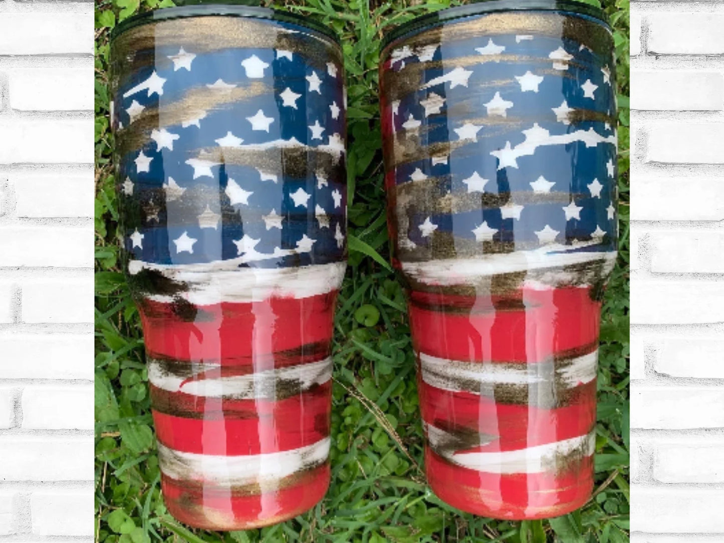 Distressed American Flag Tumbler