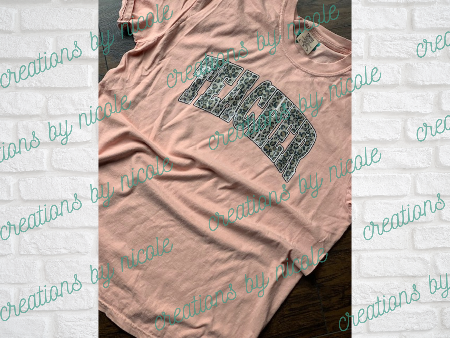 Leopard Print TEACHER Shirt