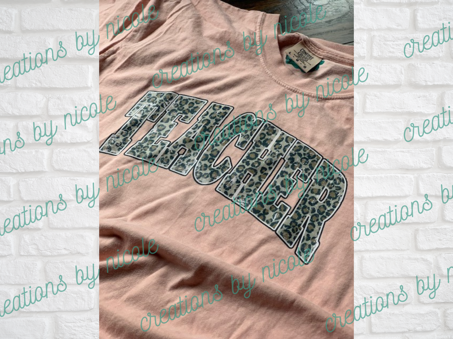 Leopard Print TEACHER Shirt