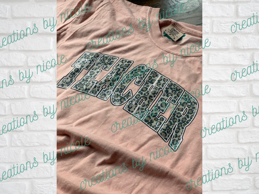 Leopard Print TEACHER Shirt