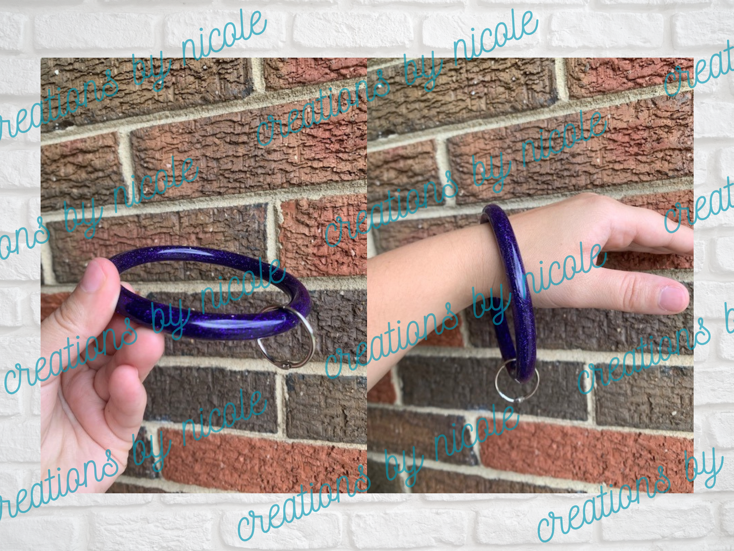 Dark Purple Keychain Bangle - 3.5"