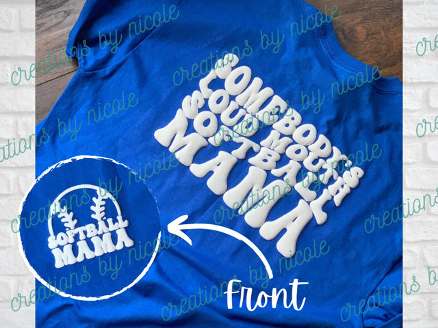 Somebody's Loud Mouth Softball Mama Puff 3D Shirt