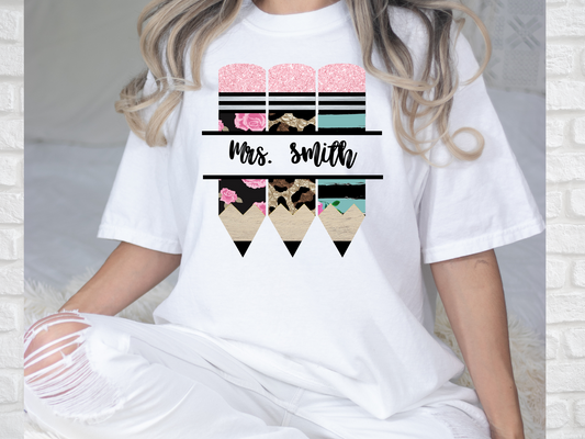 Teacher Name Pencil Shirt
