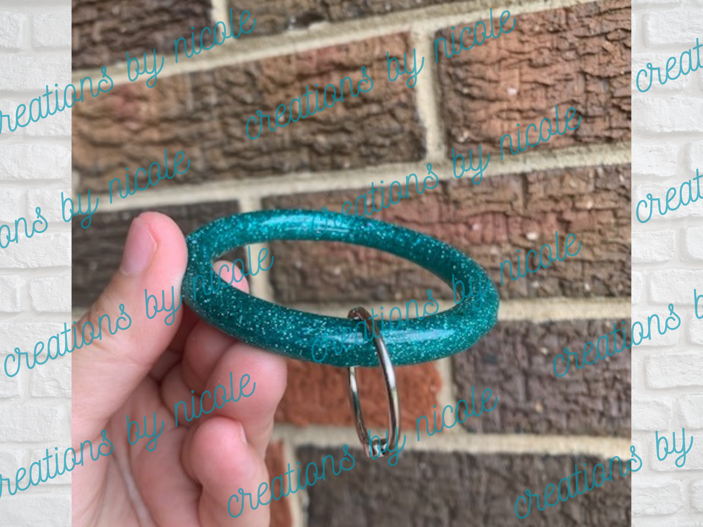 Teal Keychain Bangle - 2.5"