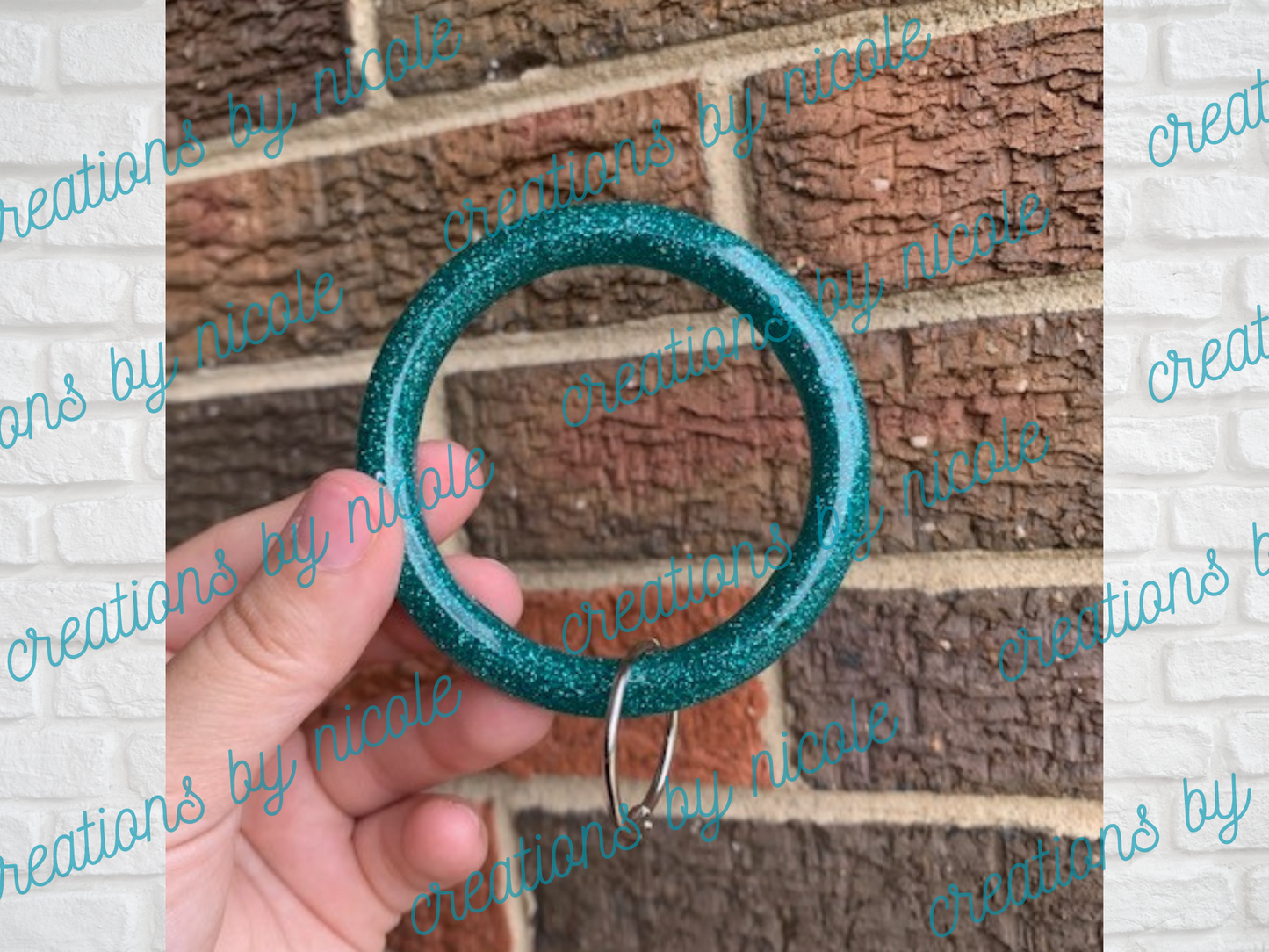 Teal Keychain Bangle - 2.5"