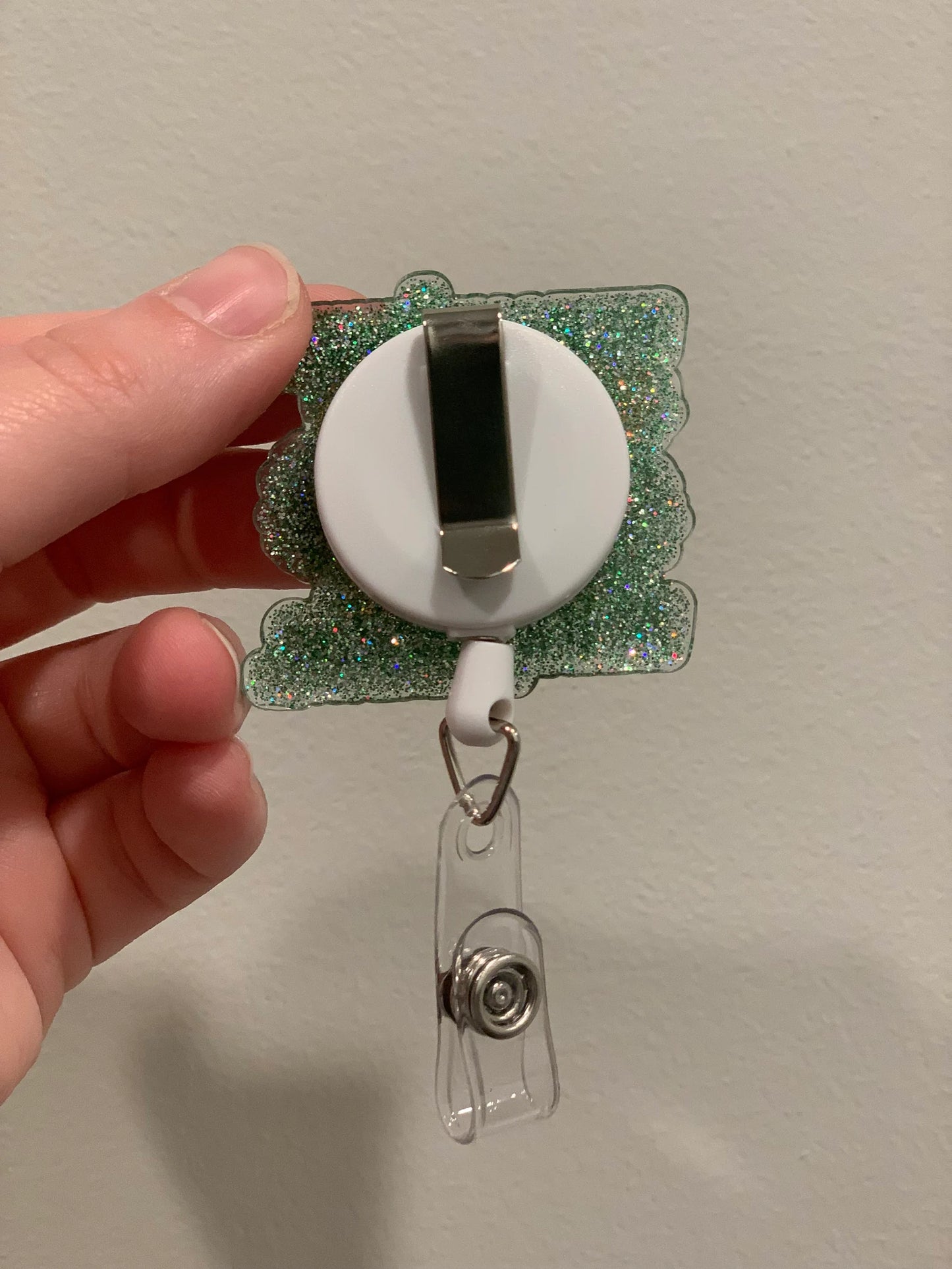 What a Mom Wants What a Mom Needs Glitter Coffee Badge Reel OOPS Defect Discount Badge Holder