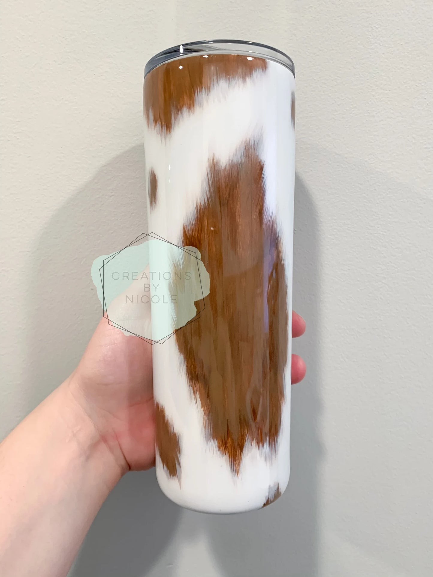 Hand Painted Cowhide Tumbler