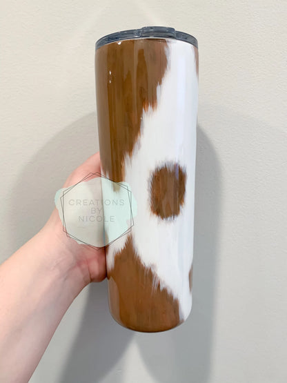 Hand Painted Cowhide Tumbler