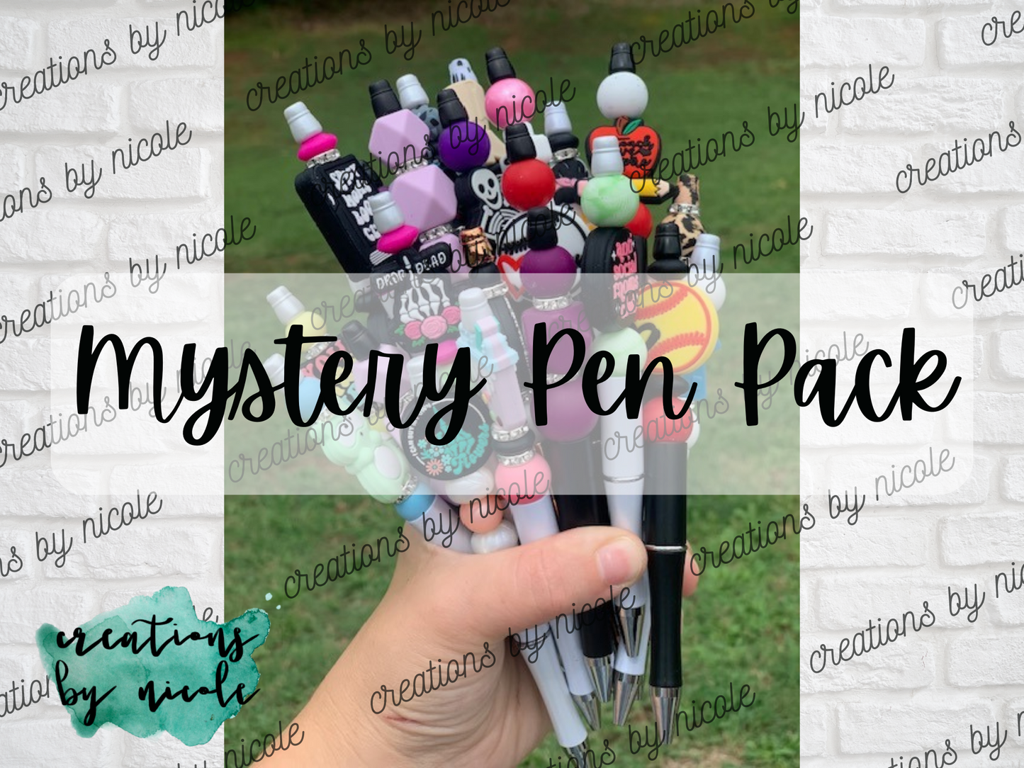 Mystery Beaded Ballpoint Pen Pack - Set of 2