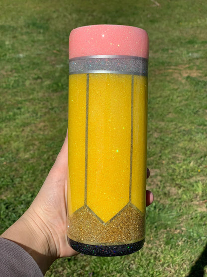 Glitter Pencil Tumbler