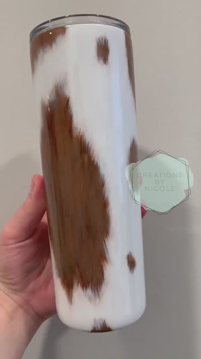 Hand Painted Cowhide Tumbler