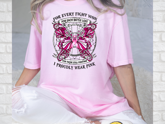 For Every Fight Won For Each Battle Lost Proudly Wear Pink